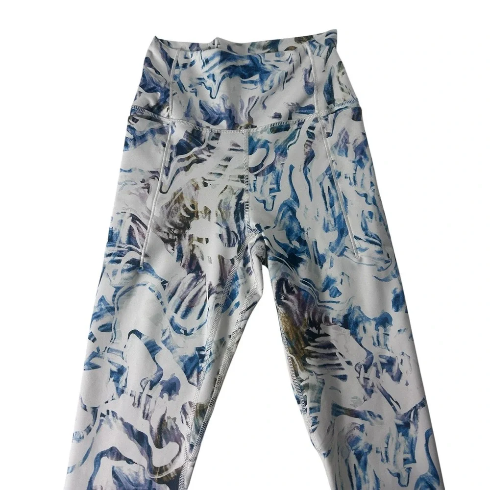 Calia Womens XS 7/8 Leggings Moss‎ Print Multi High Rise Pockets WAX14202PRT NWT
